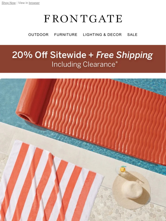 Starts Now! 20% off sitewide + FREE shipping, including clearance.