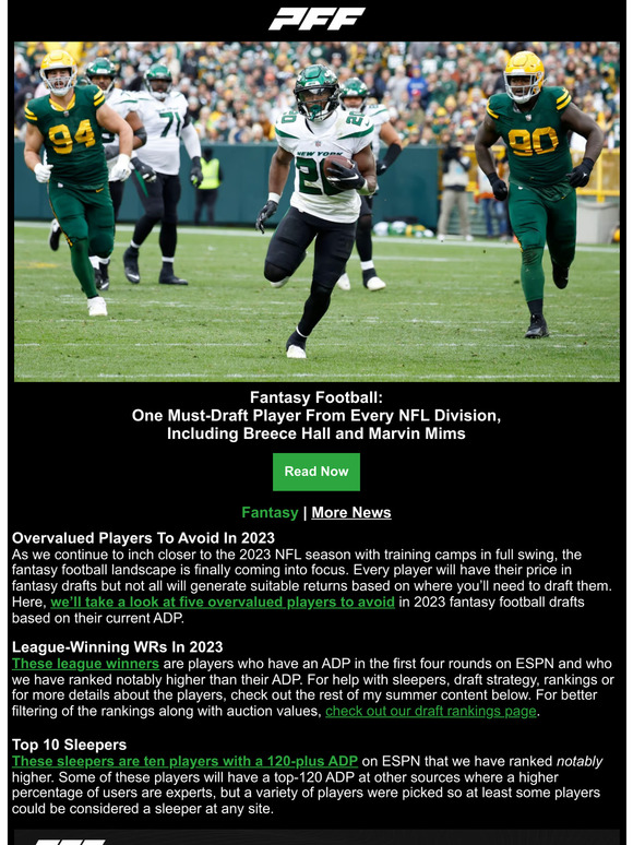 NFL Training Camp Storylines and Fantasy ADP Targets/Fades (Dynasty  Superflex) - Pro Football Focus