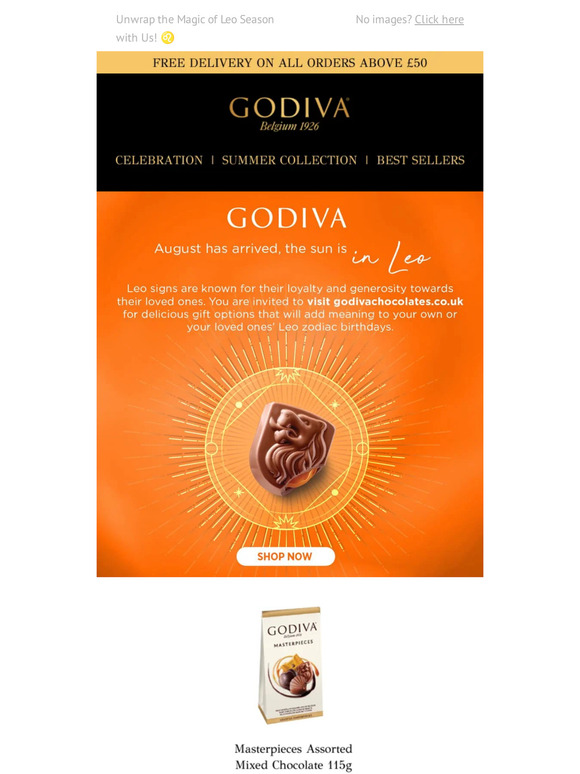Godiva Chocolates Sun, Stars, and Gold Chocolate Boxes ☀️ Milled