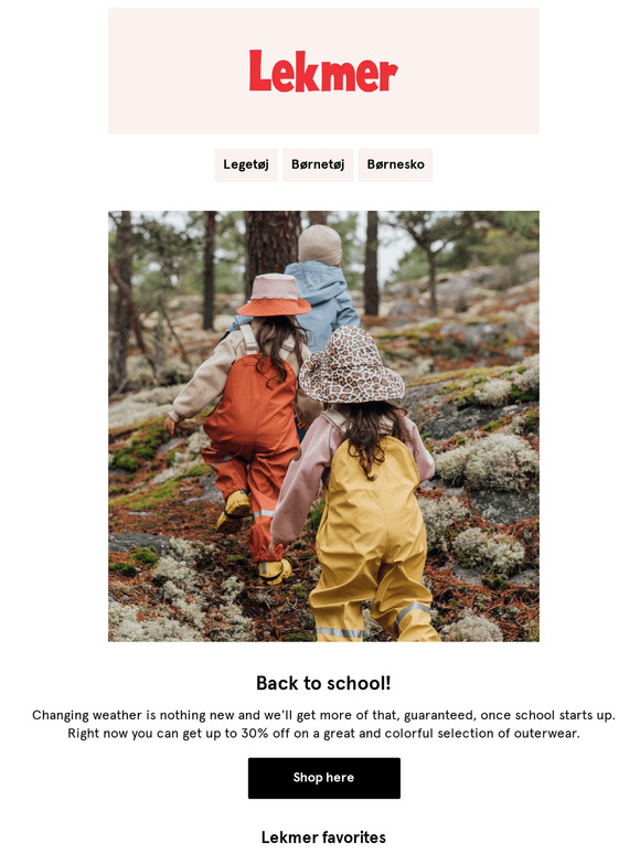 Outerwear for school up to 30% ☔