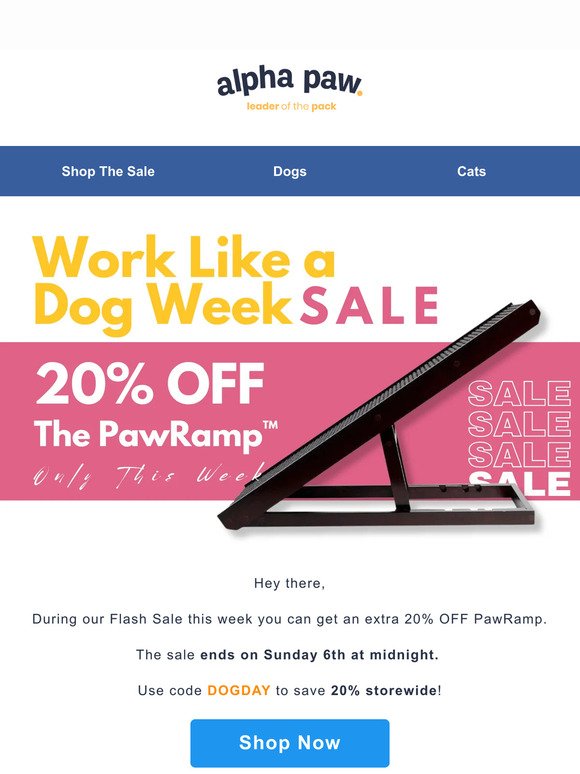 20% OFF the PawRamp ⏰