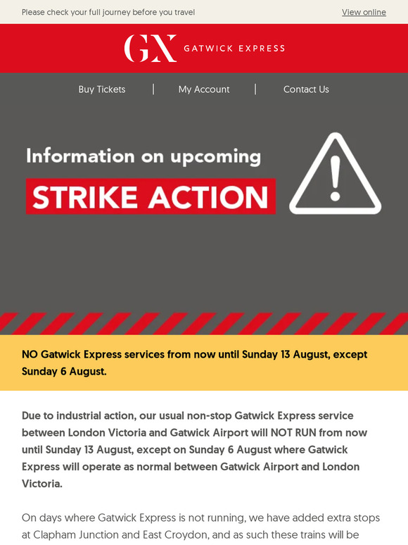 ⚠ Industrial Action travel advice, including Brighton Pride