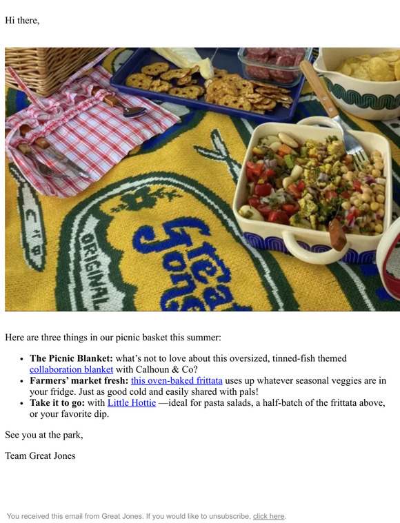 Great Jones What’s in our picnic basket Milled