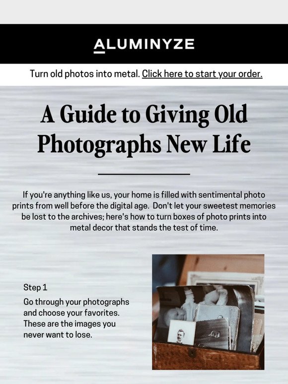 Aluminyze Your Old Photographs