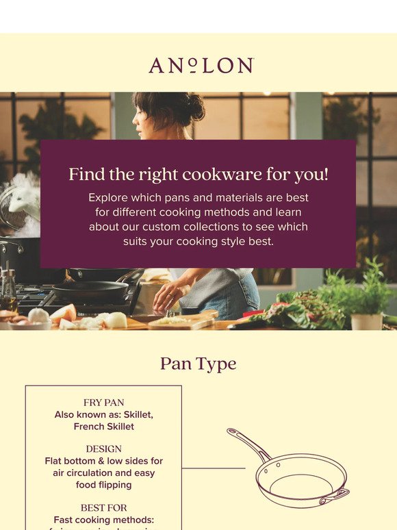 Match your cookware to your cooking style!