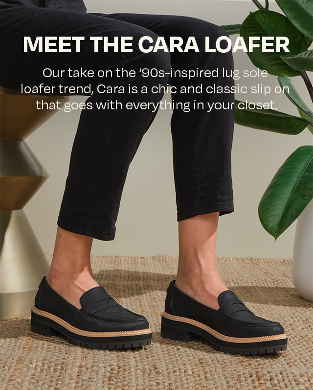 Women's Black Leather Cara Lug Loafer