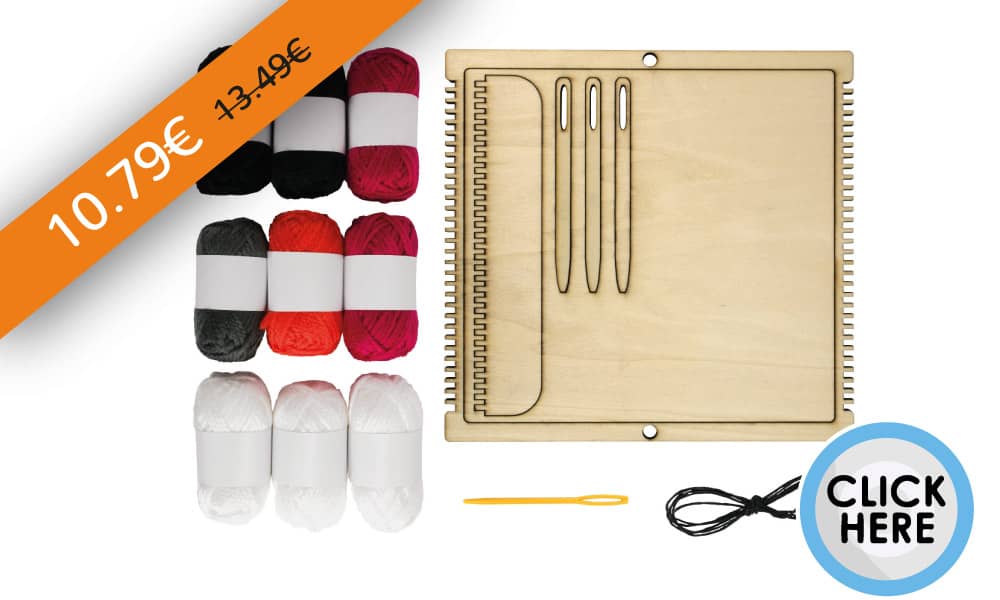 Kit pour tissage mural complet avec métier à tisser