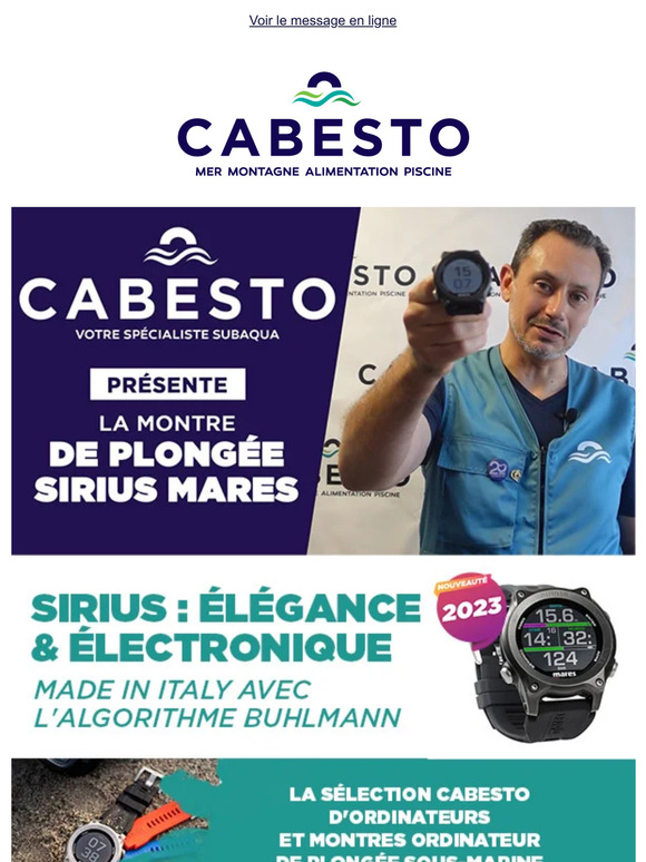 Montre ordinateur de plongée sous-marine SIRIUS MARES chez CABESTO !