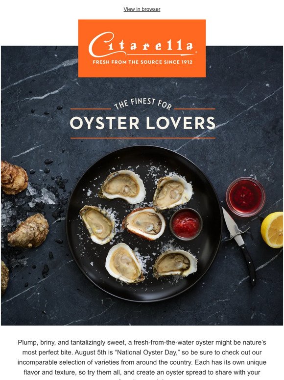 Celebrate “National Oyster Day” with 6 Varieties!