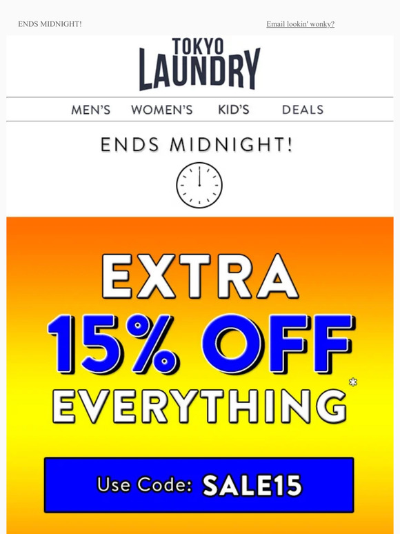 🚨 EXTRA 15% OFF EVERYTHING 🚨
