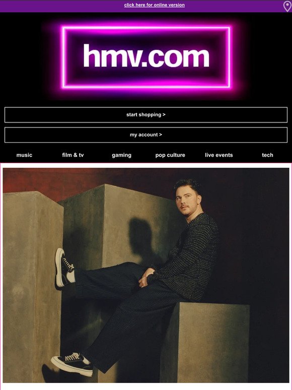🎵 hmv Newsletter | New music coming soon by James Blunt | Wilco | Burna Boy