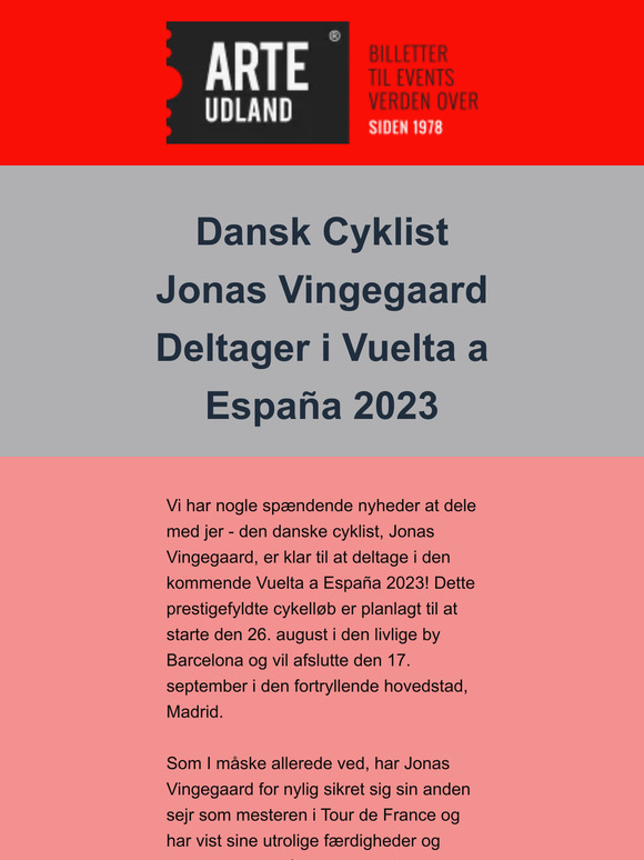 Spændende Nyheder! Dansk Cyklist Jonas Vingegaard Deltager i Vuelta a España 2023