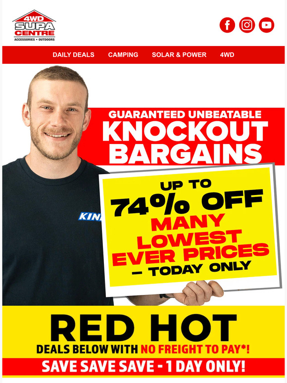 4WD Supacentre Lowest Ever Prices End Midnight 25A DCDC Charger 179