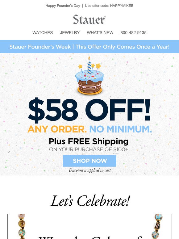Enjoy $58 in Stauer Dollars + FREE Shipping $100+