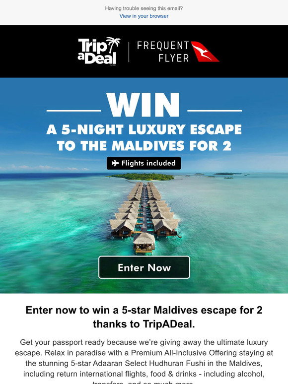 TripADeal: Would you like to win a 5-star Maldives all-inclusive escape ...