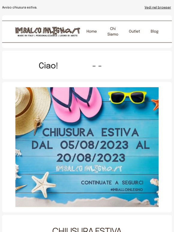Avviso chiusura estiva