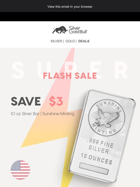 SUPER Flash Sale: 10 oz Silver Bar | Sunshine Minting⚡⚡⚡