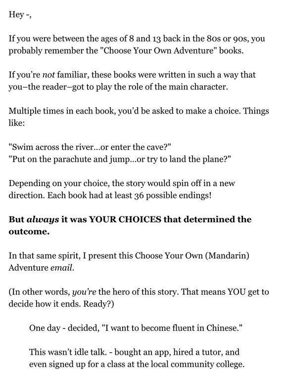 Choose Your Own (Mandarin) Adventure