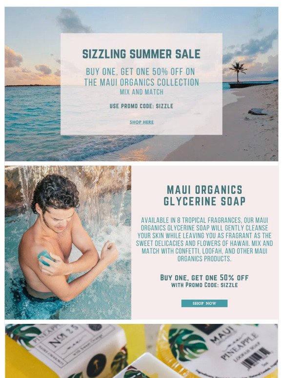 SHOP OUR SIZZLING HOT SUMMER SALE | B1G1 50% On The Maui Organics Collection