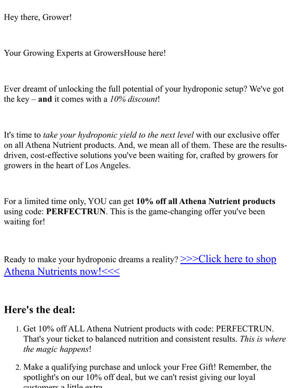 Boost Your Harvest Now with 10% Off Athena Nutrients – The Secret to Superior Yields🌱⌛