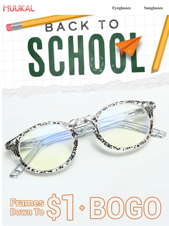 Back to School Deals: $1 Glasses + BOGO