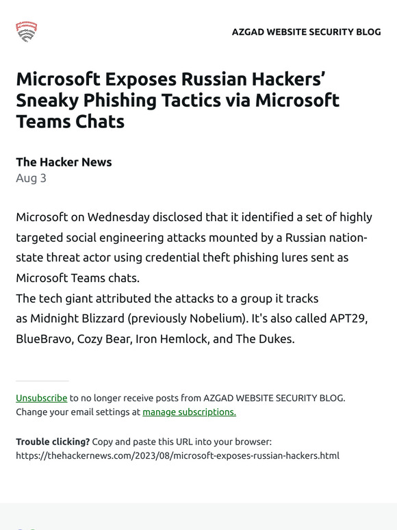 ARANET LLC.: [New Post] Microsoft Exposes Russian Hackers’ Sneaky ...