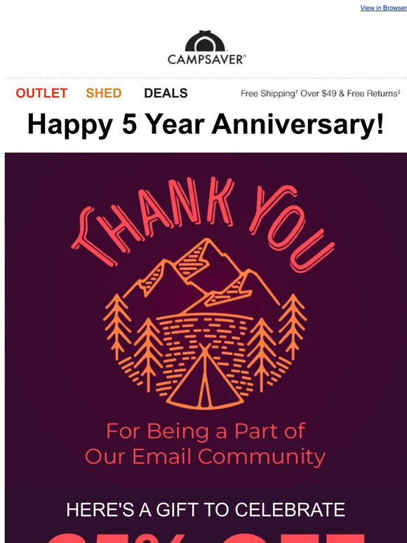 CampSaver Happy Anniversary to Us 🎉 Milled