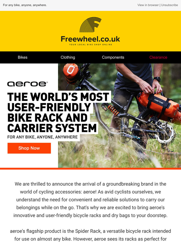 Freewheel Introducing aeroe The world’s most userfriendly bike rack