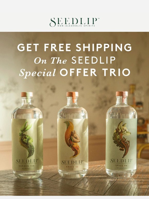 Get free shipping on the Seedlip Trio