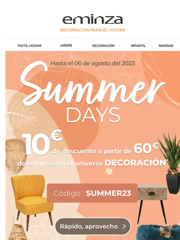 🌟 Días de verano: 10 € de descuento en decoración