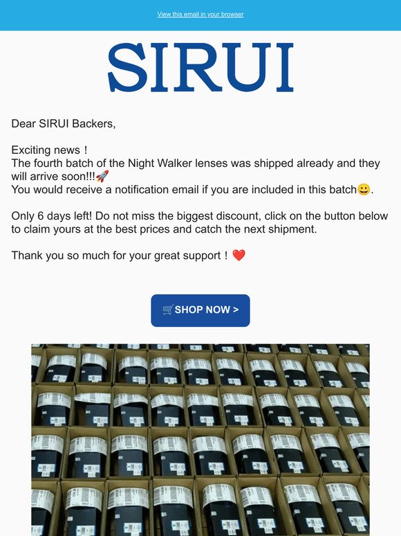 WOW~💥4th Batch of SIRUI Night Walker Lenses is on the way