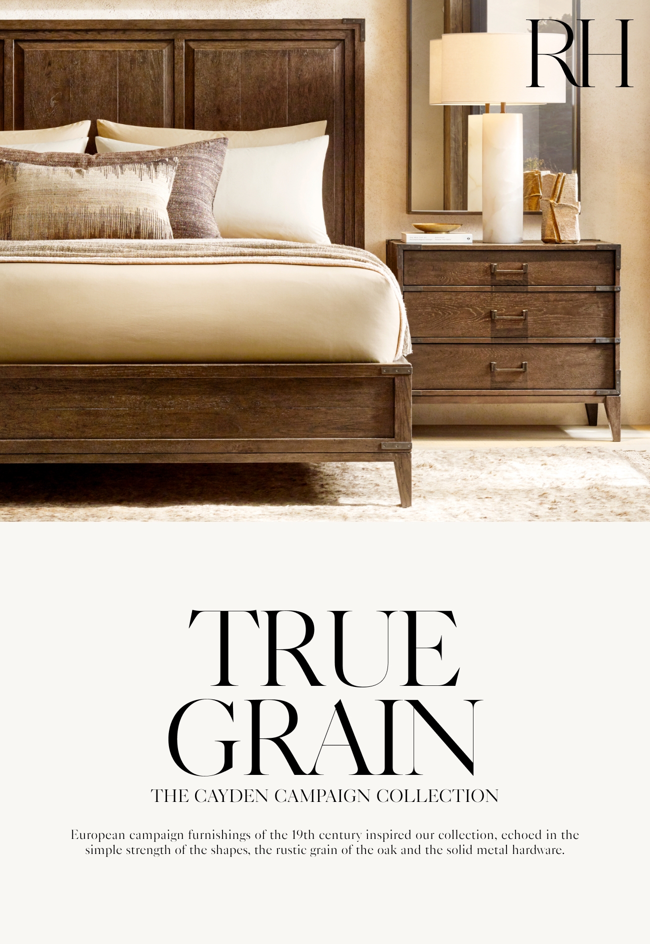 Restoration Hardware True Grain. The Cayden Campaign Collection in Oak & HandCast Metal. Milled