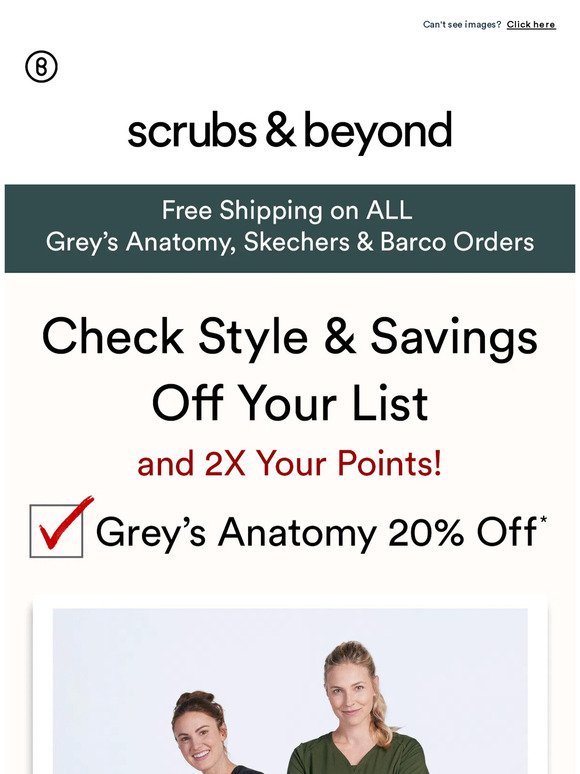 Starting NOW! 20% off ALL Grey's Anatomy