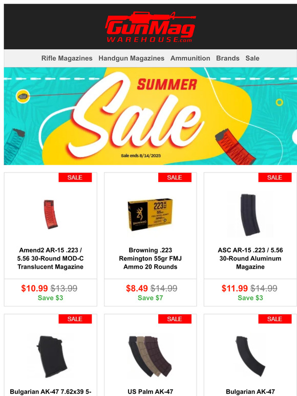 The Mag Days Of Summer Sale Starts Now! | Amend2 AR-15 .223 30rd Red Mag For $11