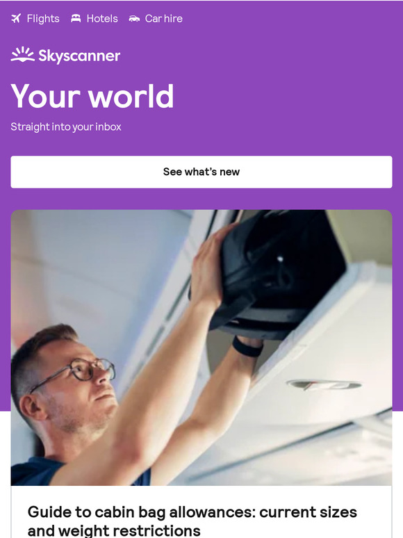 Skyscanner Australia Guide to cabin bag allowances current sizes and