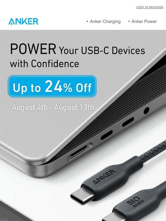 ⚡ Charge Confidently with Anker USB-C Cables | Up to 24% Off