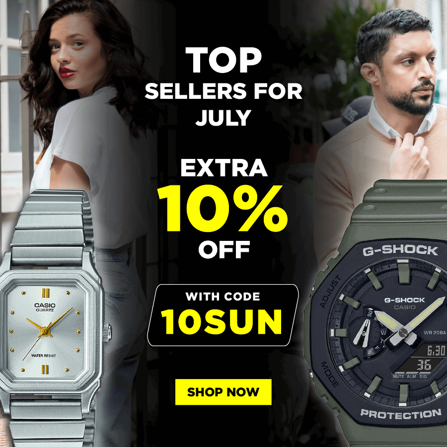Top 2 Sellers for July LQ-400D-7AEF & GA-2110SU-3AER Extra 10% off with code 10SUN. Shop Now