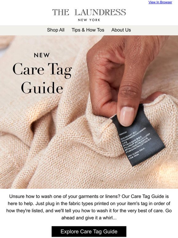 Just Arrived! The Care Tag Guide