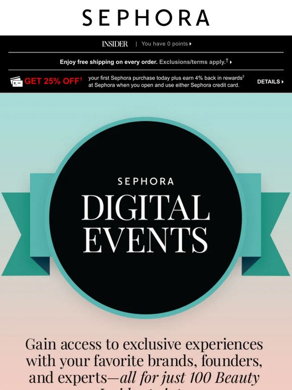 JUST IN: this month’s Sephora Digital Events