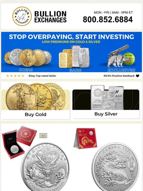 🌟Shop on eBay: NEW Dragon Rounds, Best Selling Silver Bullion & DEALS!🌟