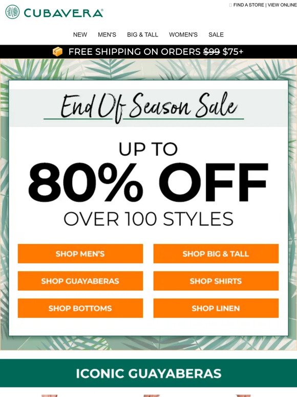 Up to 80% Off: The End of Season Sale Starts Now!