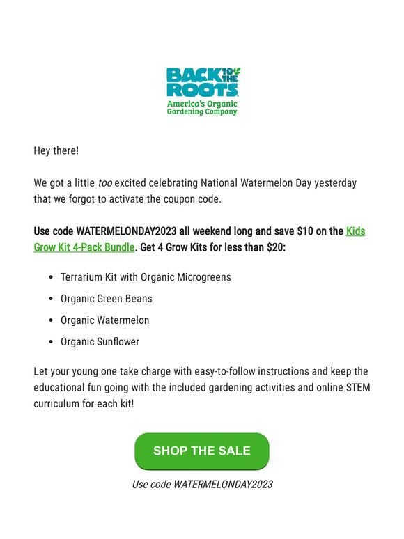 Oops! We fixed your coupon code
