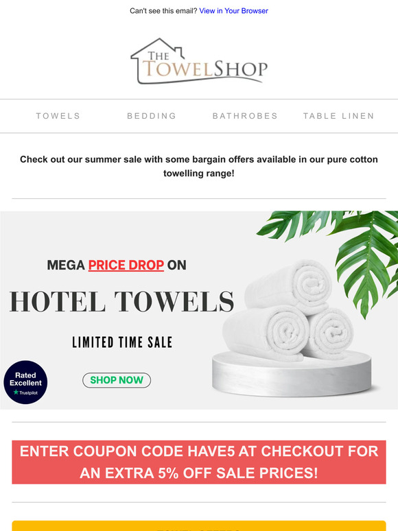 🚨Mega Price Drop on Hotel Towels - Upto 50% OFF🚨