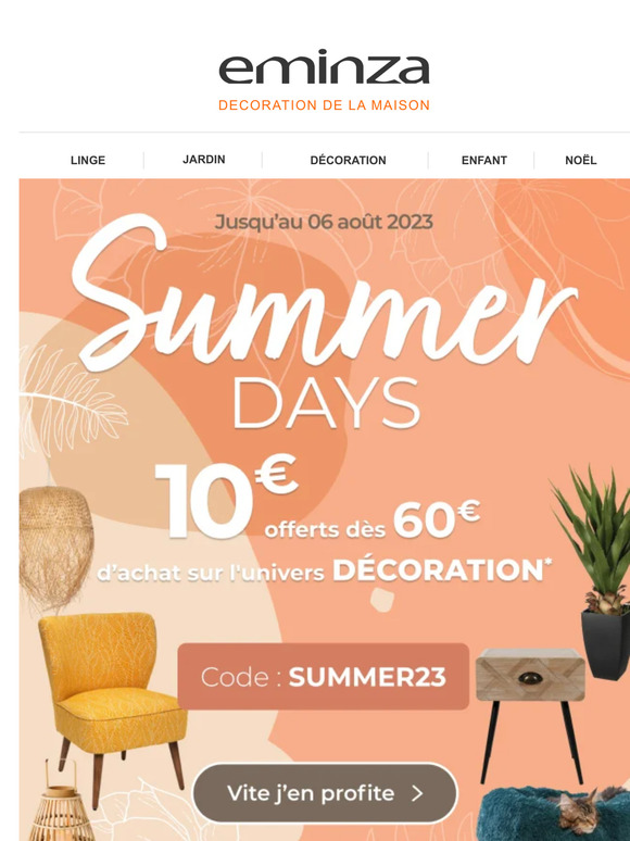 🌟 Summer Days : 10€ de réduction sur la Décoration