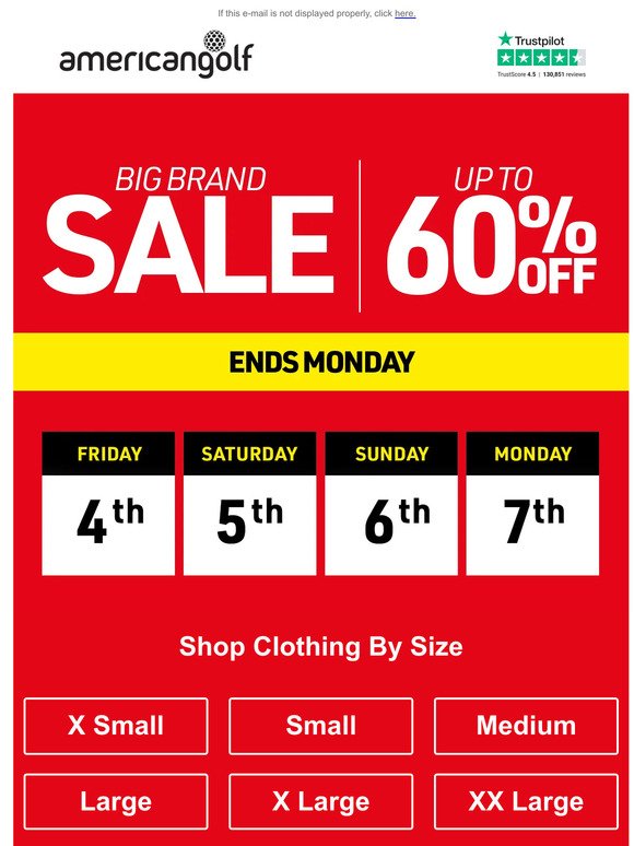 Up to 60% OFF SALE must end Monday