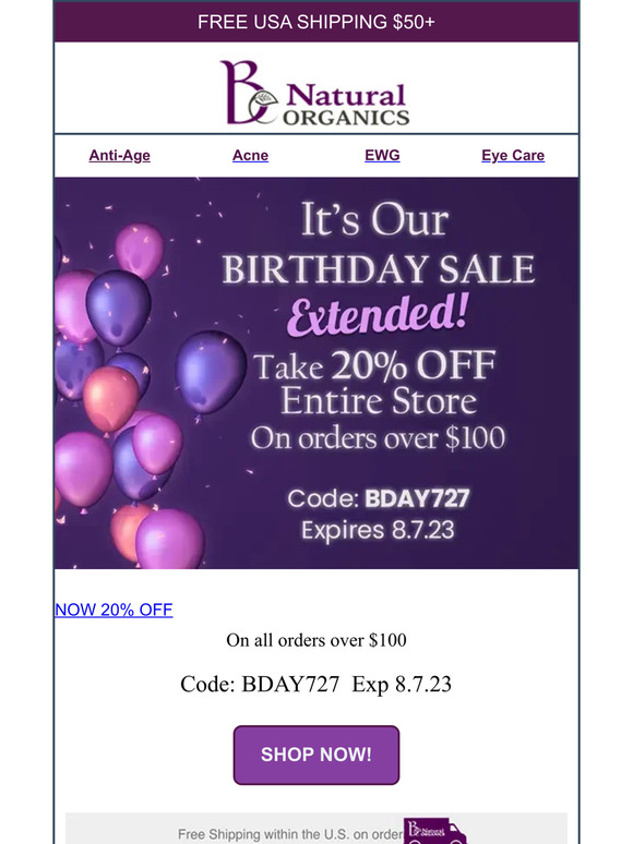 ⏰🎉 Don't Miss Out: Sale Extended Through 8/7/23 🎂🎁