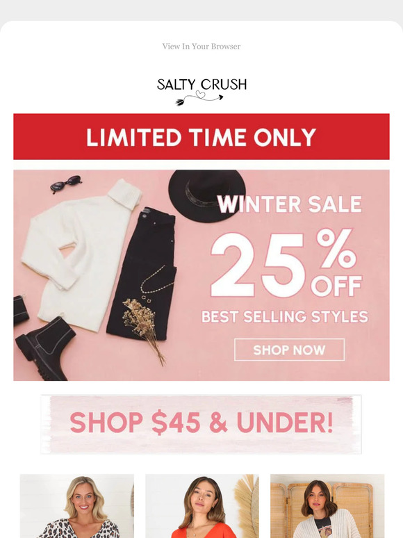 💲45 and Under 🖤 SHOP THE 25% OFF EDIT