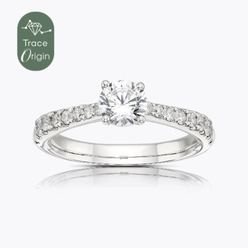 Origin Platinum 1ct Total Diamond Four Claw  Solitaire Ring