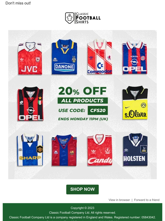 Classic football store shirts co ltd