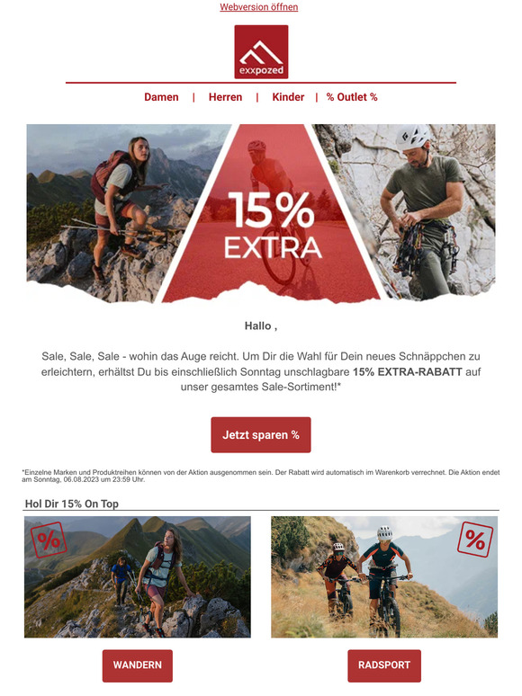❗📣 15% EXTRA RABATT auf reduzierte Artikel